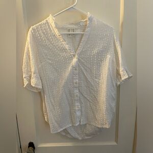 Anthropologie white blouse size 8